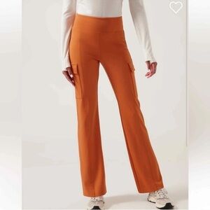 Athleta Orange high rise Straight Leg Cargo Pants M